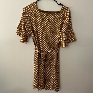 LOFT Orange Front Tie Dress - XS